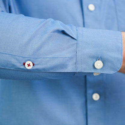 Men's Slim Fit Shirt: 100% Cotton Poplin, Long Sleeve - Giordano