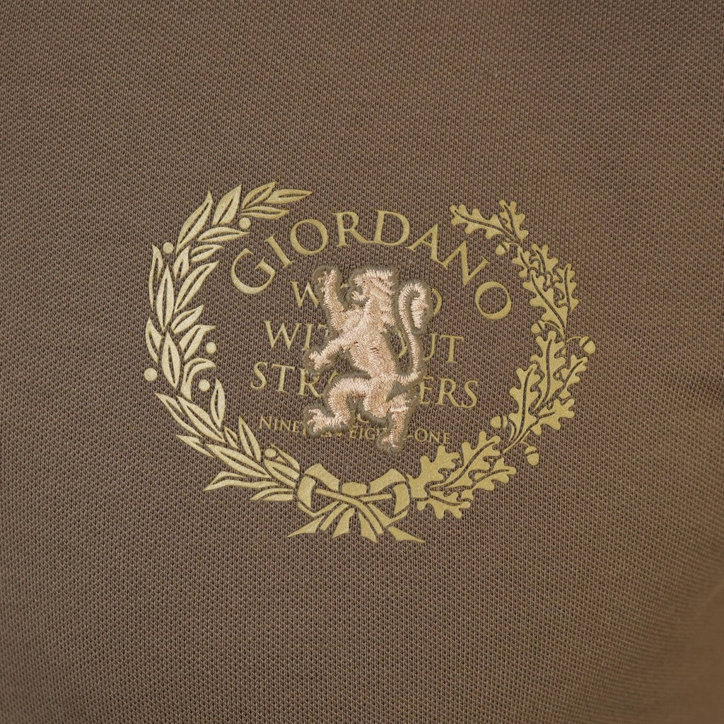 Men's Slim Fit Short Sleeve Polo With Embroidery S - Shop Giordano