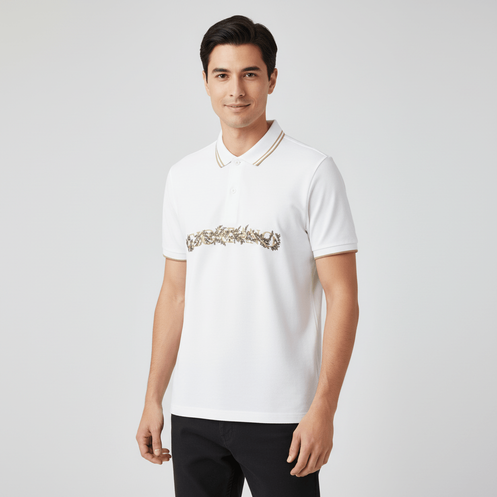 Men's Slim Fit Short Sleeve Polo With Embroidery S - Shop Giordano