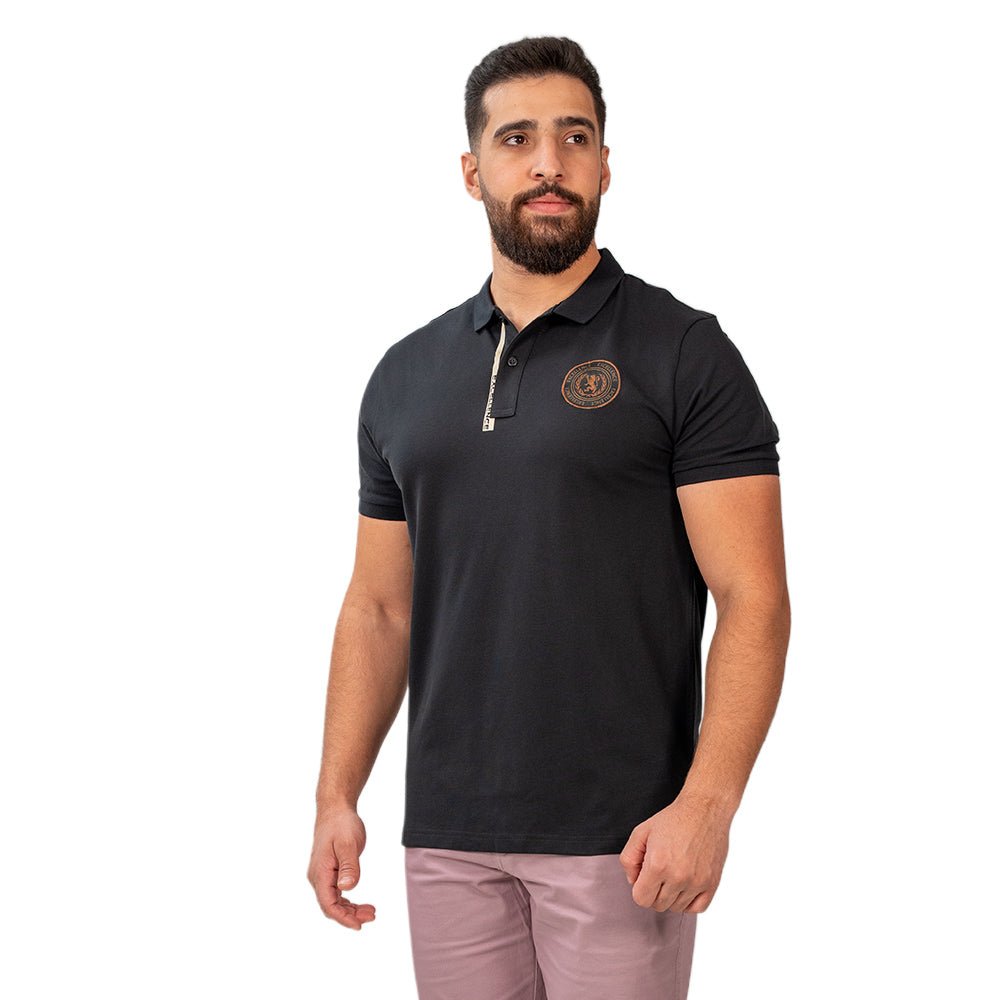 Men's Slim Fit Short Sleeve Polo With Embroidery S - Shop Giordano