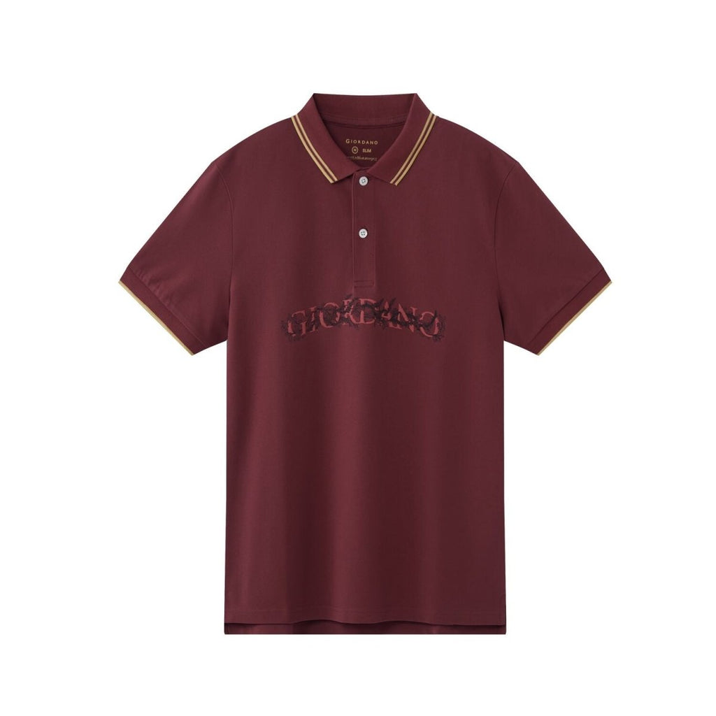 Men's Slim Fit Short Sleeve Polo With Embroidery S - Shop Giordano