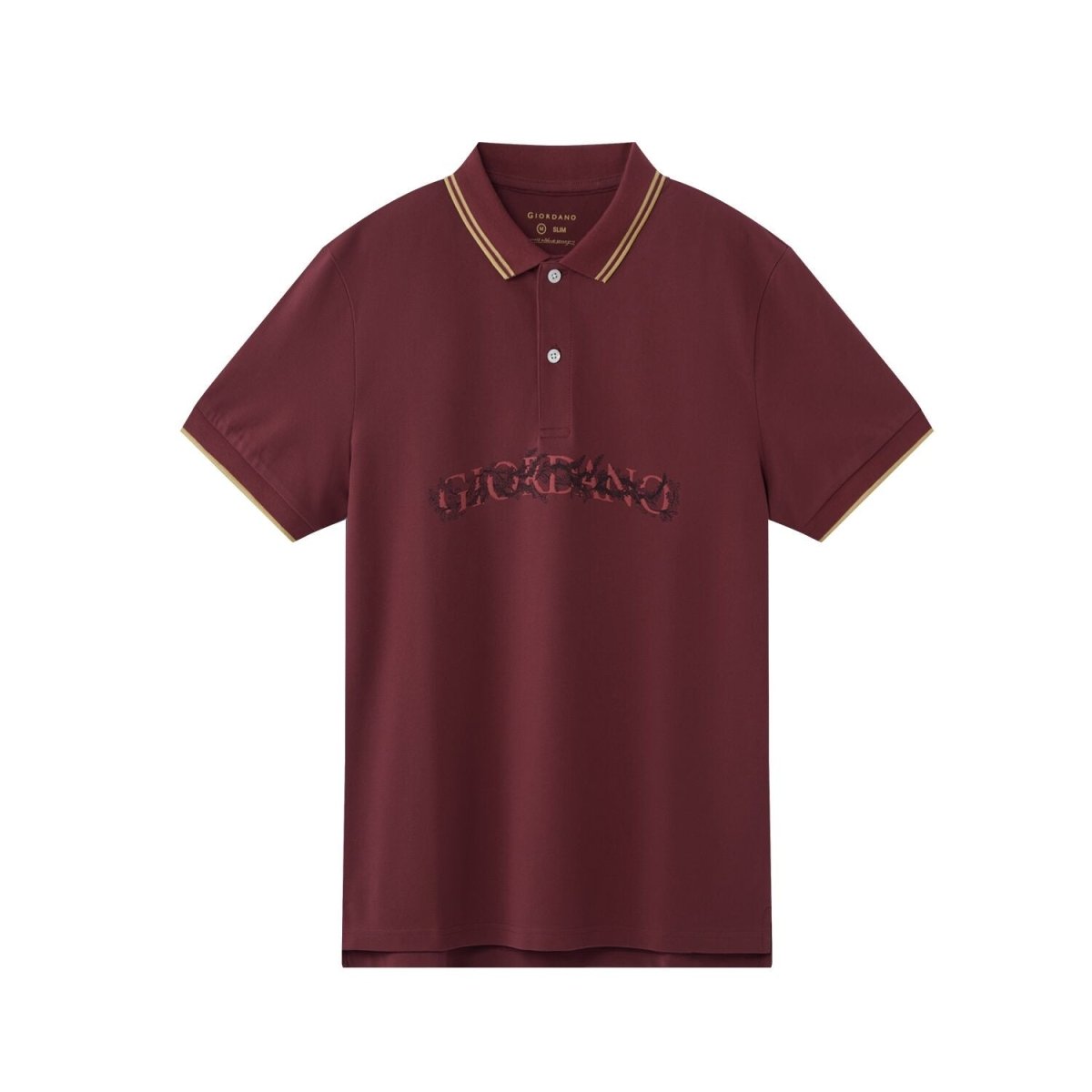 Men's Slim Fit Short Sleeve Polo With Embroidery S - Shop Giordano