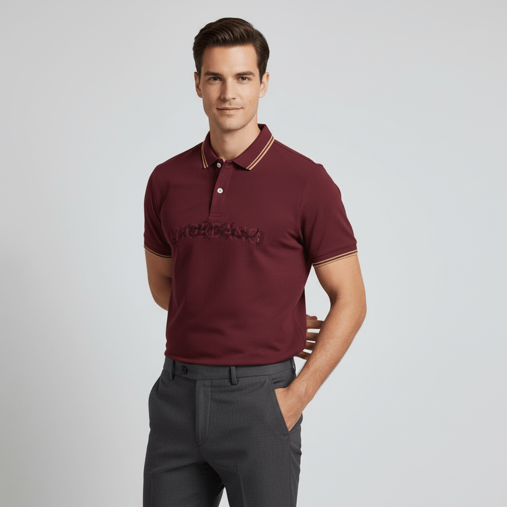 Men's Slim Fit Short Sleeve Polo With Embroidery S - Shop Giordano