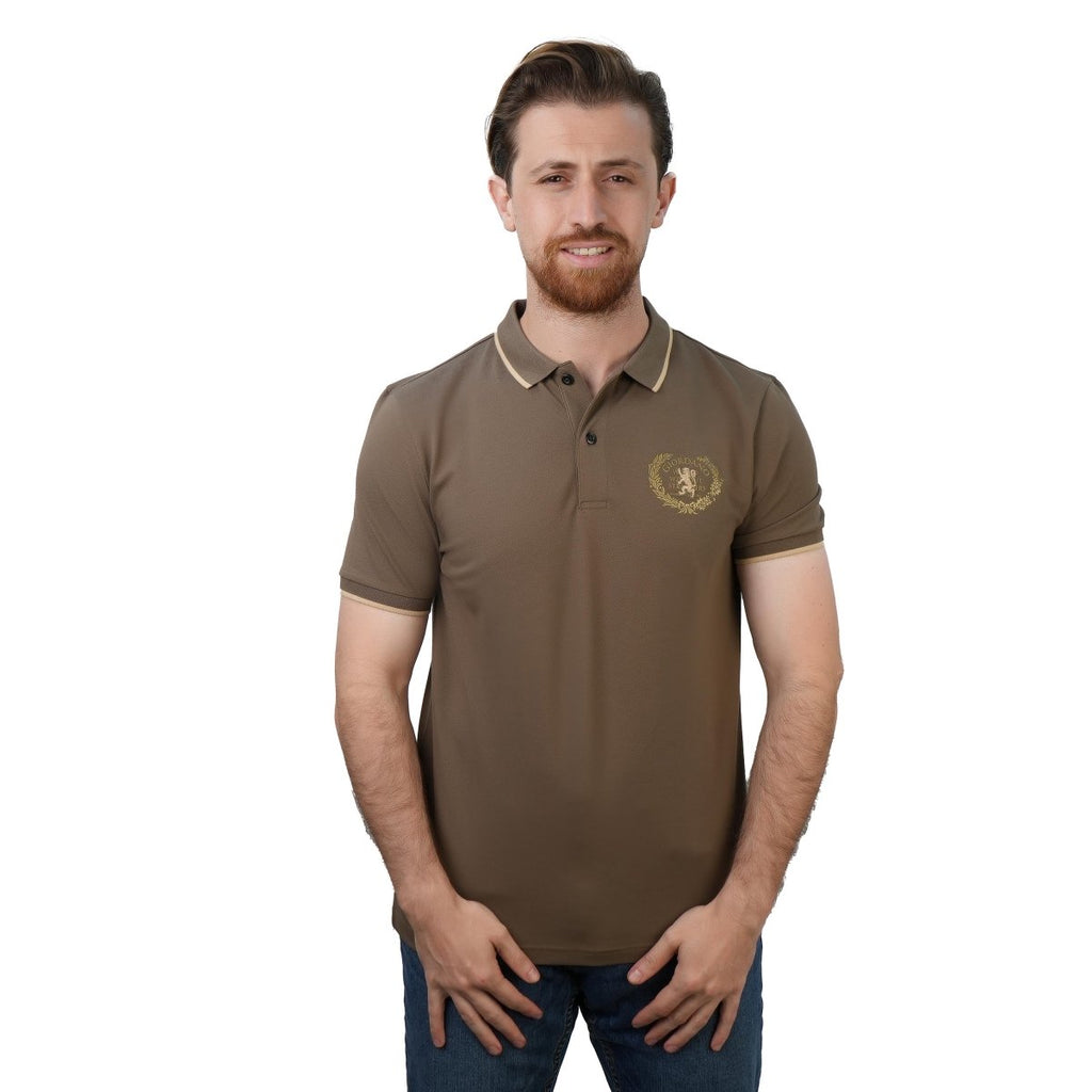 Men's Slim Fit Short Sleeve Polo With Embroidery S - Shop Giordano