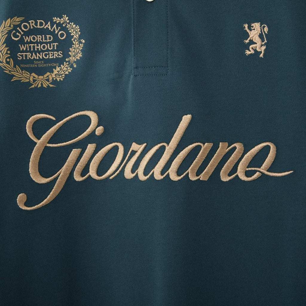 Men's Slim Fit Short Sleeve Polo With Embroidery S - Shop Giordano