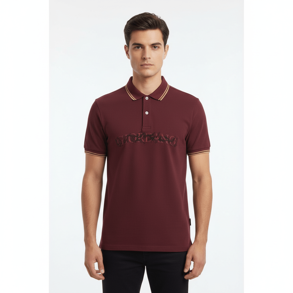 Men's Slim Fit Short Sleeve Polo With Embroidery S - Shop Giordano