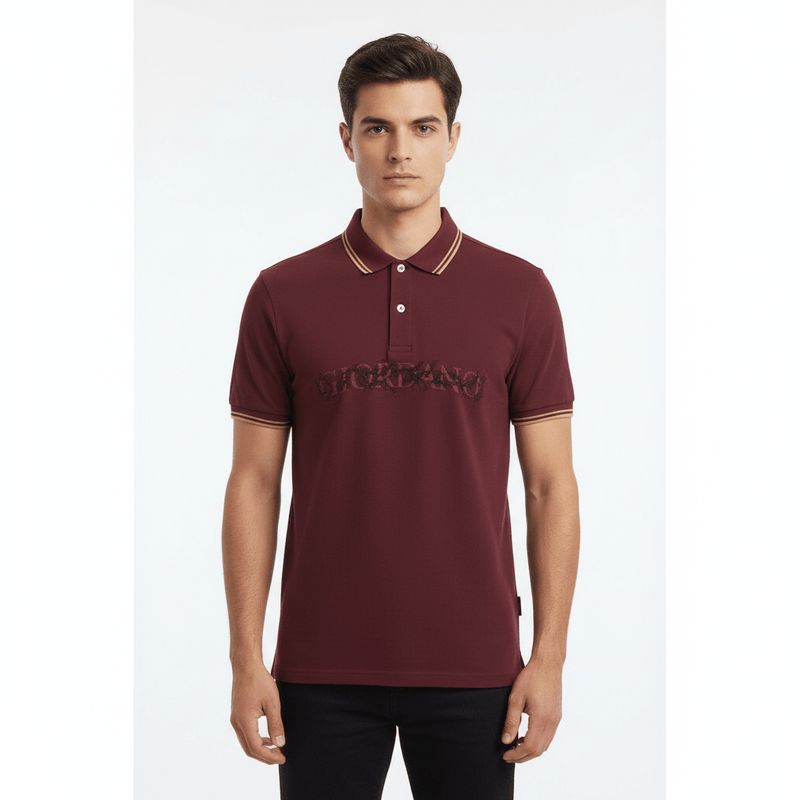 Men's Slim Fit Short Sleeve Polo With Embroidery S - Shop Giordano