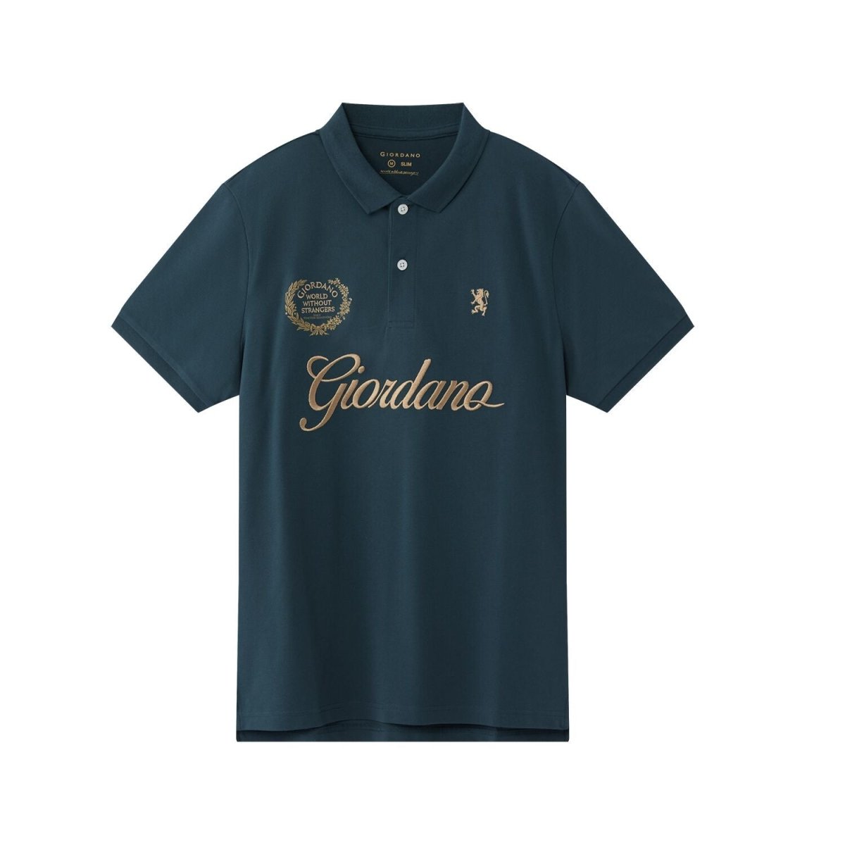 Men's Slim Fit Short Sleeve Polo With Embroidery S - Shop Giordano