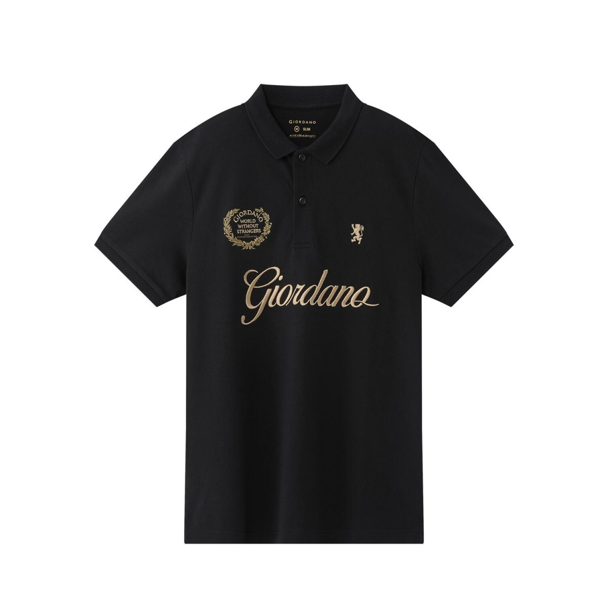 Men's Slim Fit Short Sleeve Polo With Embroidery S - Shop Giordano