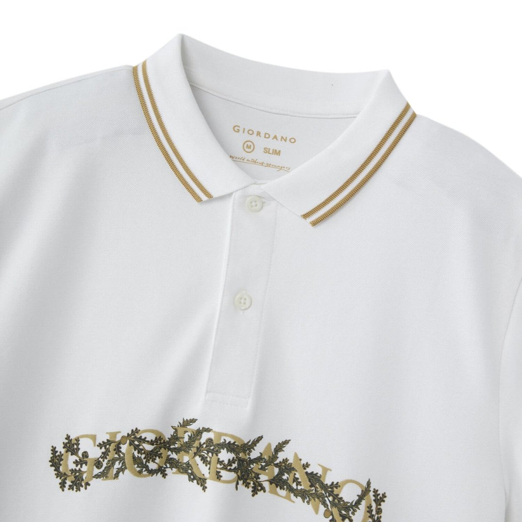 Men's Slim Fit Short Sleeve Polo With Embroidery S - Shop Giordano