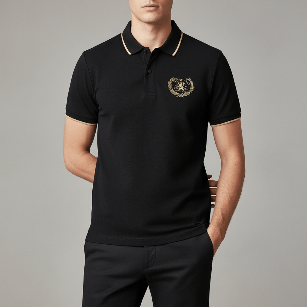 Men's Slim Fit Short Sleeve Polo With Embroidery S - Shop Giordano