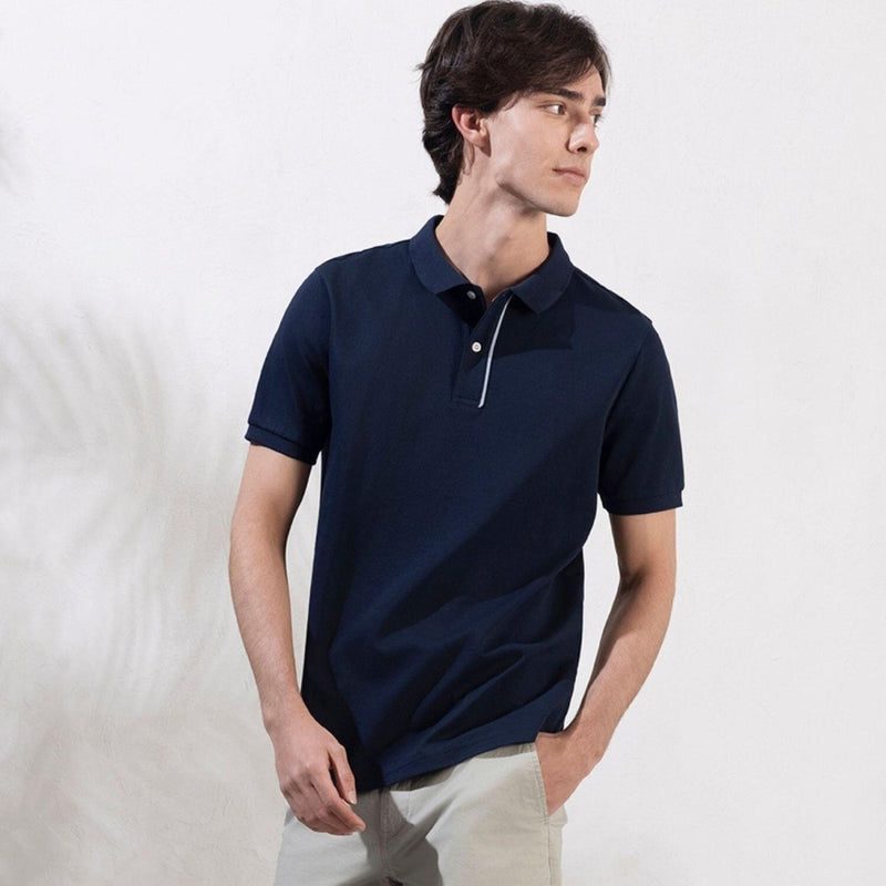 Giordano Men's Slim Fit Solid Pique Polo - Premium Polo