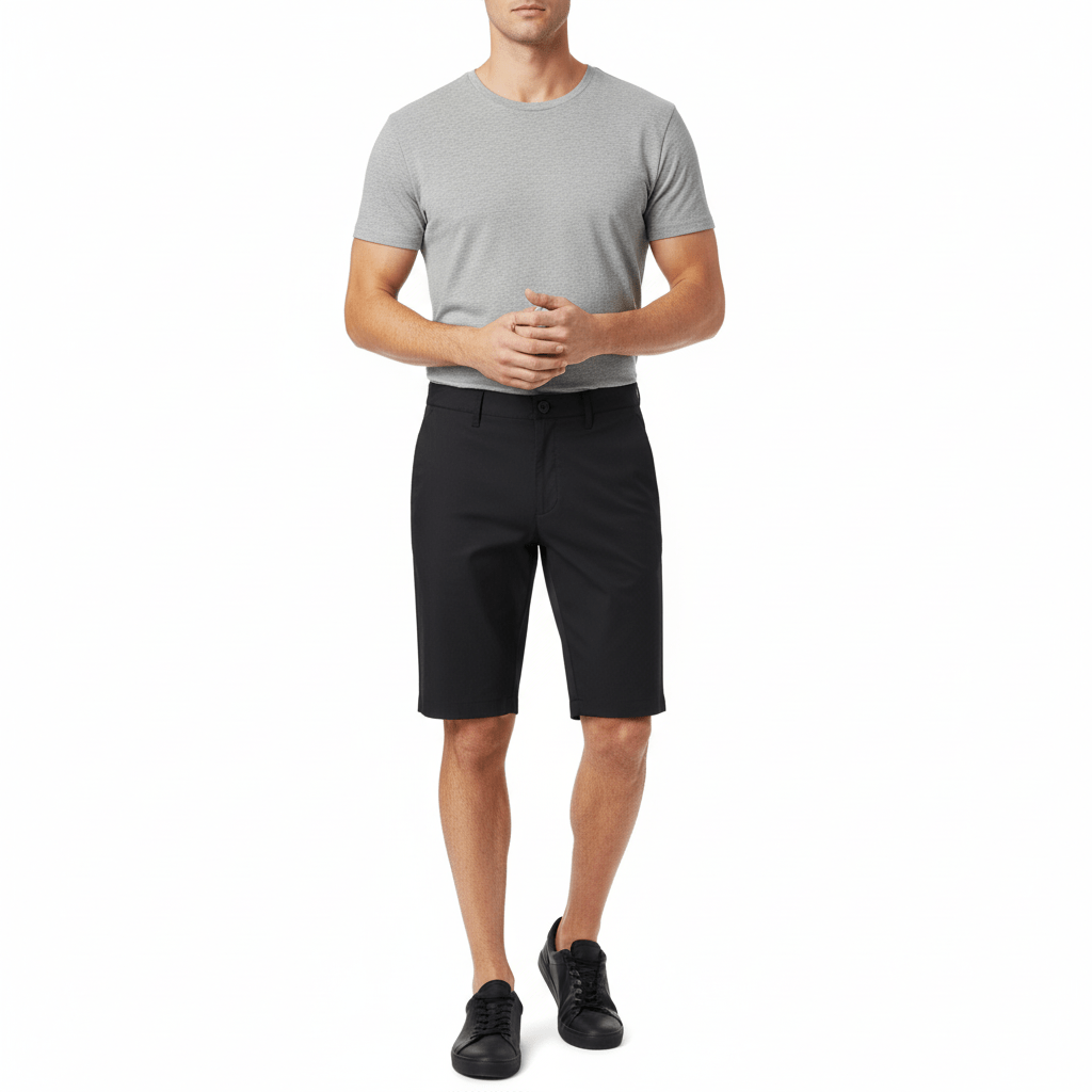 Men’S Slim Fit Stretch Twill Bermuda Shorts | Low Rise With Elastic Waist 30 - Shop Giordano