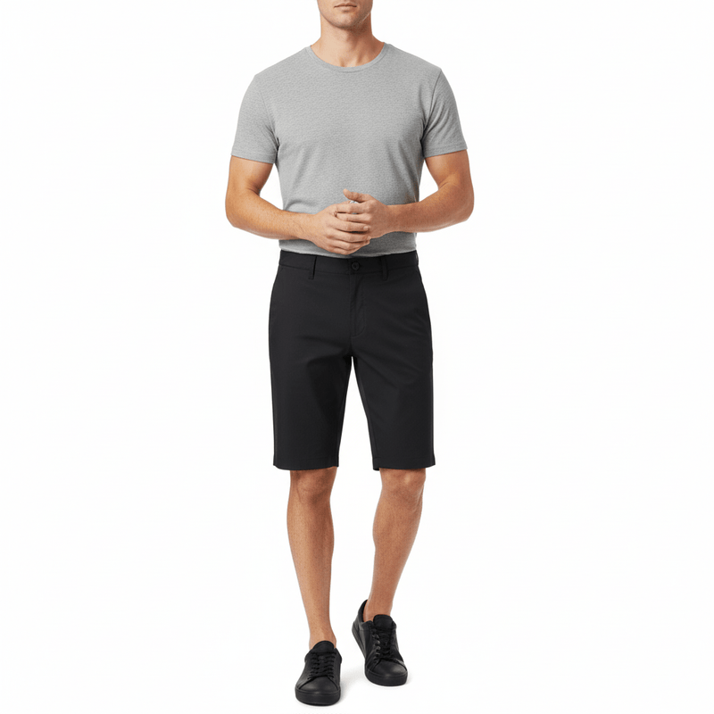 Men’S Slim Fit Stretch Twill Bermuda Shorts | Low Rise With Elastic Waist 30 - Shop Giordano