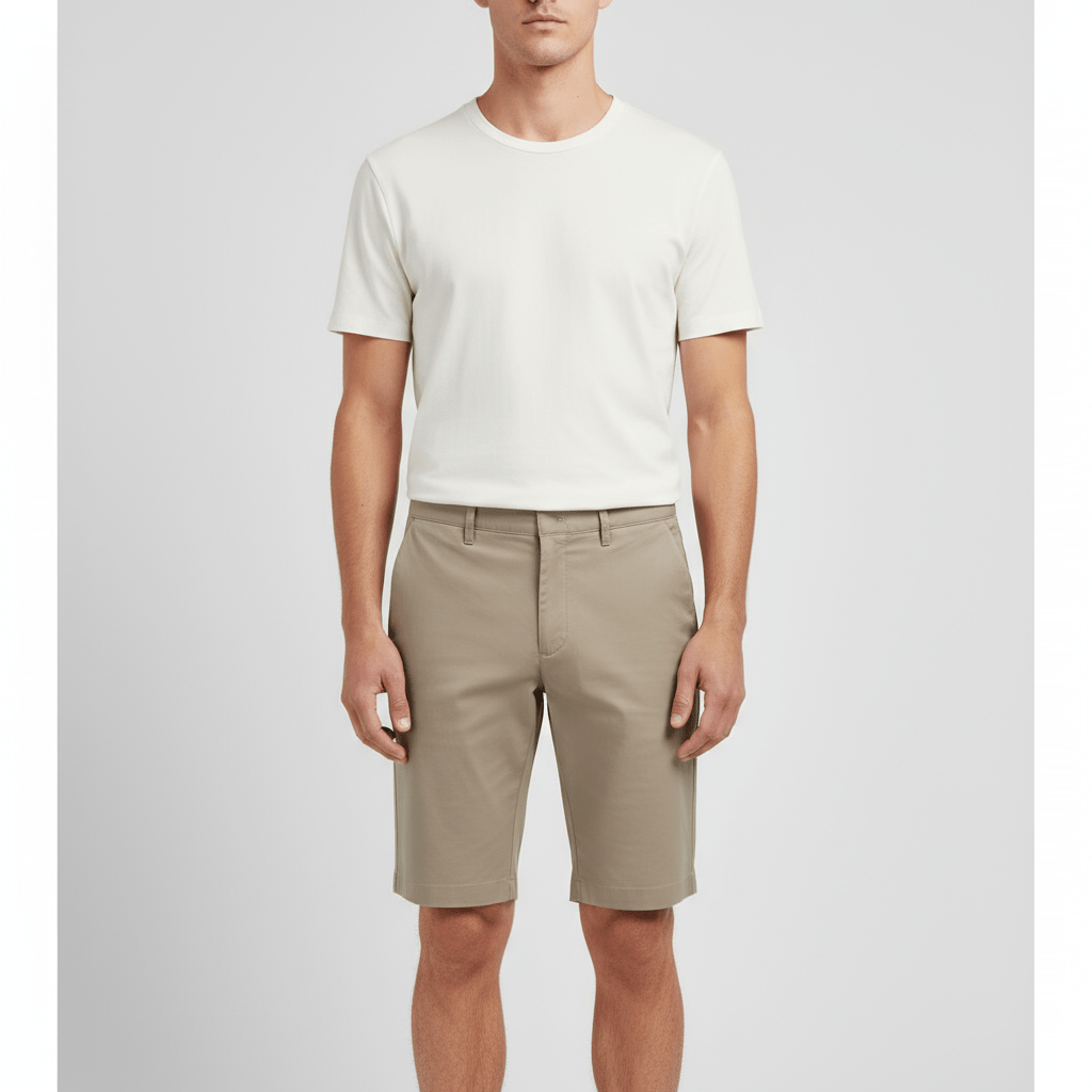 Men’S Slim Fit Stretch Twill Bermuda Shorts | Low Rise With Elastic Waist 30 - Shop Giordano