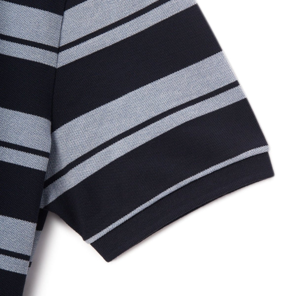 Men's Slim Fit Stripe Polo - Cotton Pique, Flat Knit Collar S - Shop Giordano