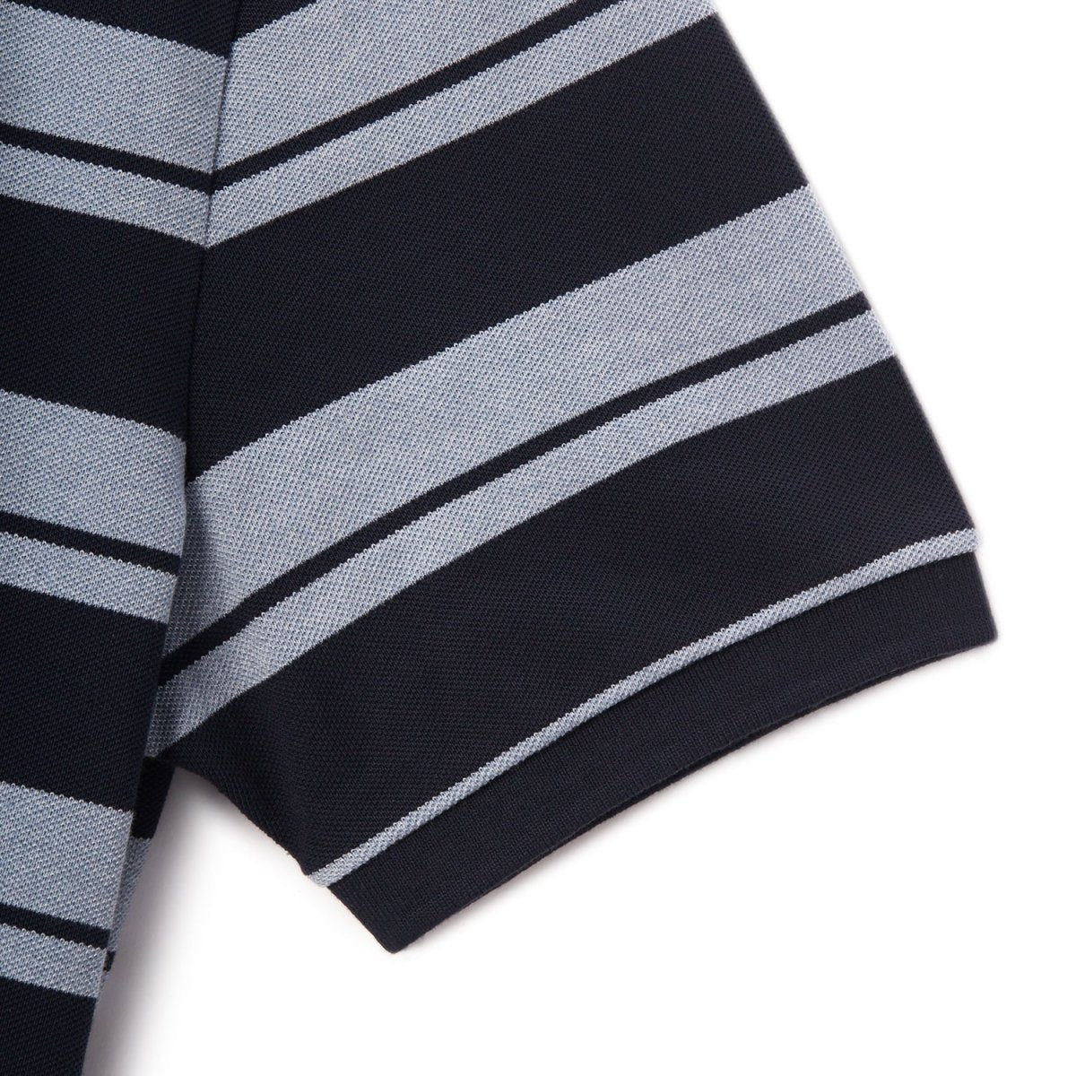 Men's Slim Fit Stripe Polo - Cotton Pique, Flat Knit Collar - Giordano