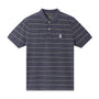 Men's Slim Fit Stripe Polo - Cotton Pique, Flat Knit Collar S - Shop Giordano