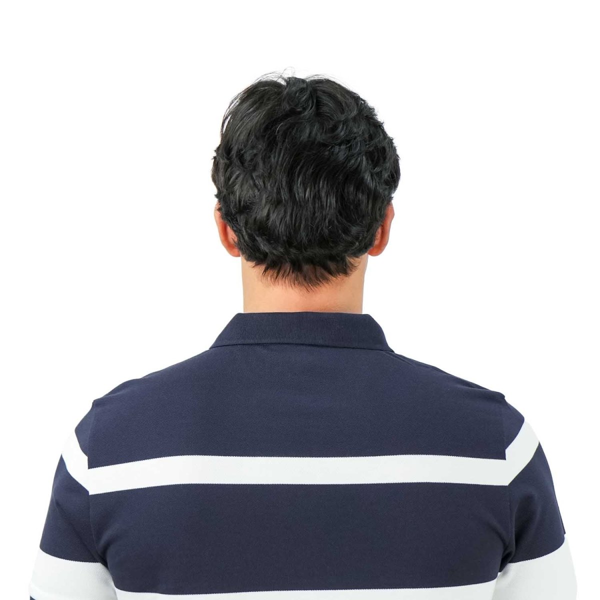 Men's Slim Fit Stripe Polo - Cotton Pique, Flat Knit Collar S - Shop Giordano