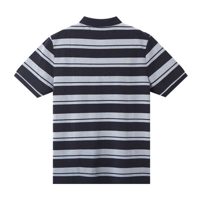 Men's Slim Fit Stripe Polo - Cotton Pique, Flat Knit Collar - Giordano