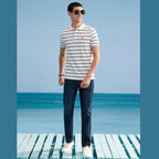 Giordano Men's Slim Fit Stripe Polo - Cotton Pique, Flat Knit Collar - Premium Polo