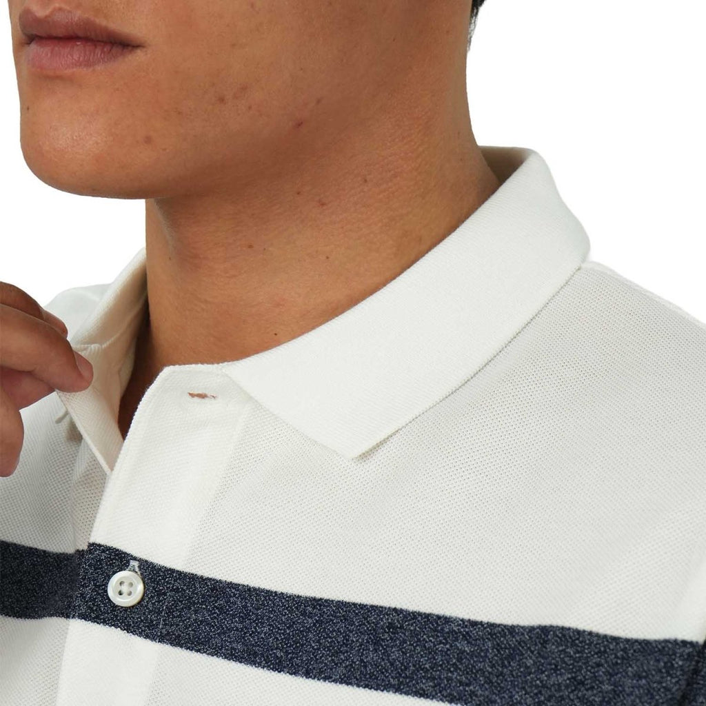 Men's Slim Fit Stripe Polo - Cotton Pique, Flat Knit Collar S - Shop Giordano