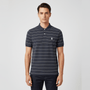 Men's Slim Fit Stripe Polo - Cotton Pique, Flat Knit Collar S - Shop Giordano