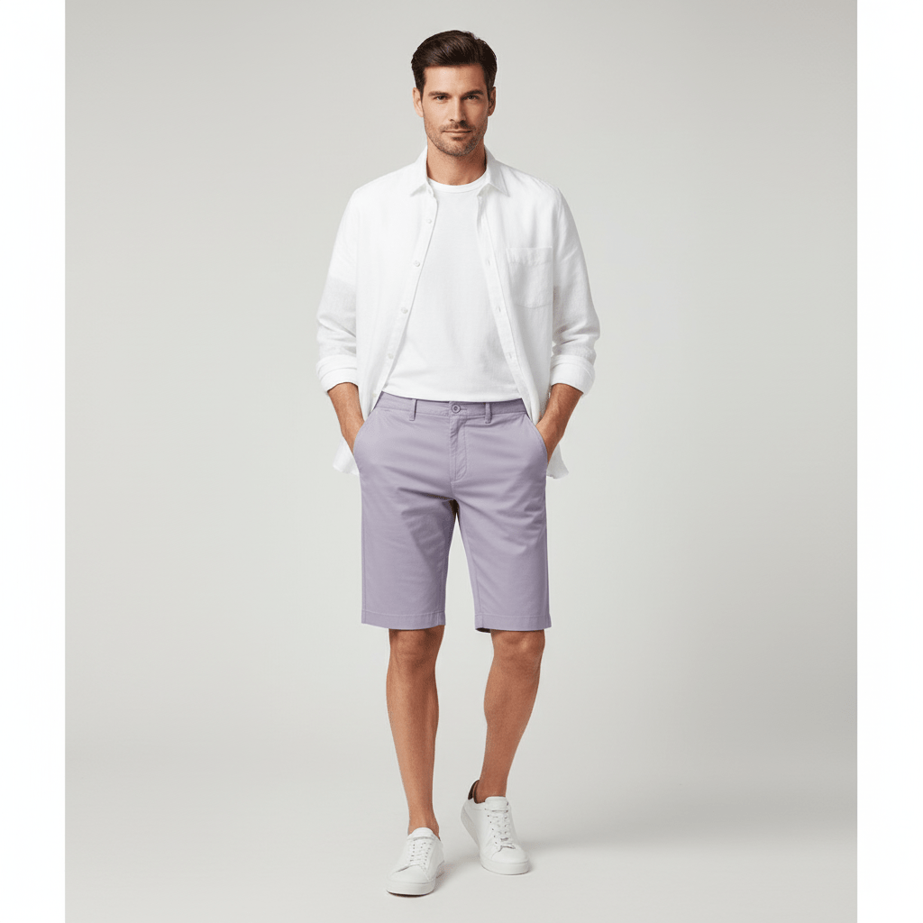 Men's Slim Fit Twill Shorts - Comfortable & Flexible 30 - Shop Giordano