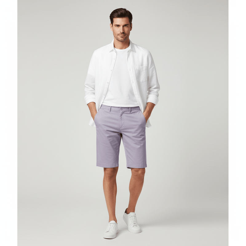 Men's Slim Fit Twill Shorts - Comfortable & Flexible 30 - Shop Giordano