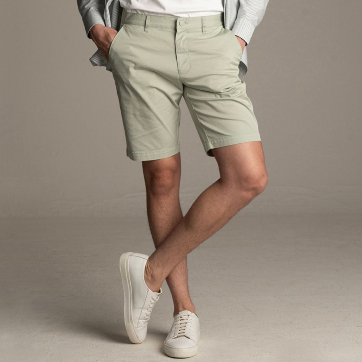 Men's Slim Fit Twill Shorts - Comfortable & Flexible - Giordano