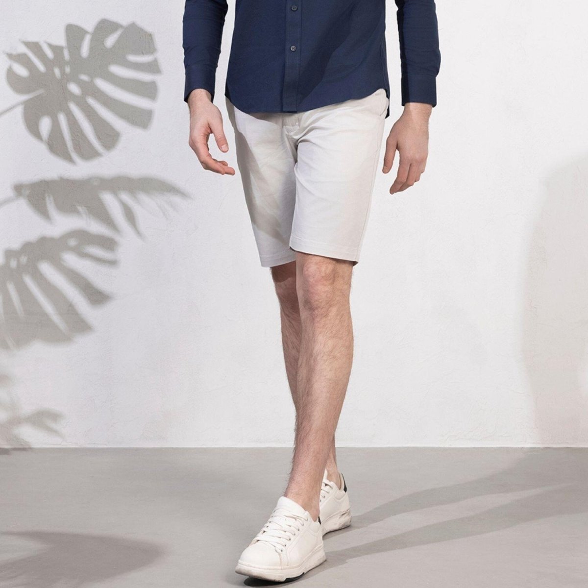 Men's Slim Fit Twill Shorts - Comfortable & Flexible - Giordano