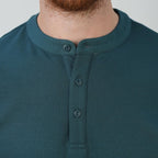 Giordano Men's Slim Fit Waffle Henley Long Sleeve Button Tee - Premium Tee