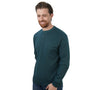 Giordano Men's Slim Fit Waffle Henley Long Sleeve Button Tee - Premium Tee