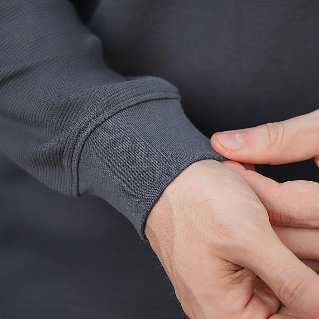 Men’S Slim Fit Waffle Henley Long Sleeve Button Tee S - Shop Giordano