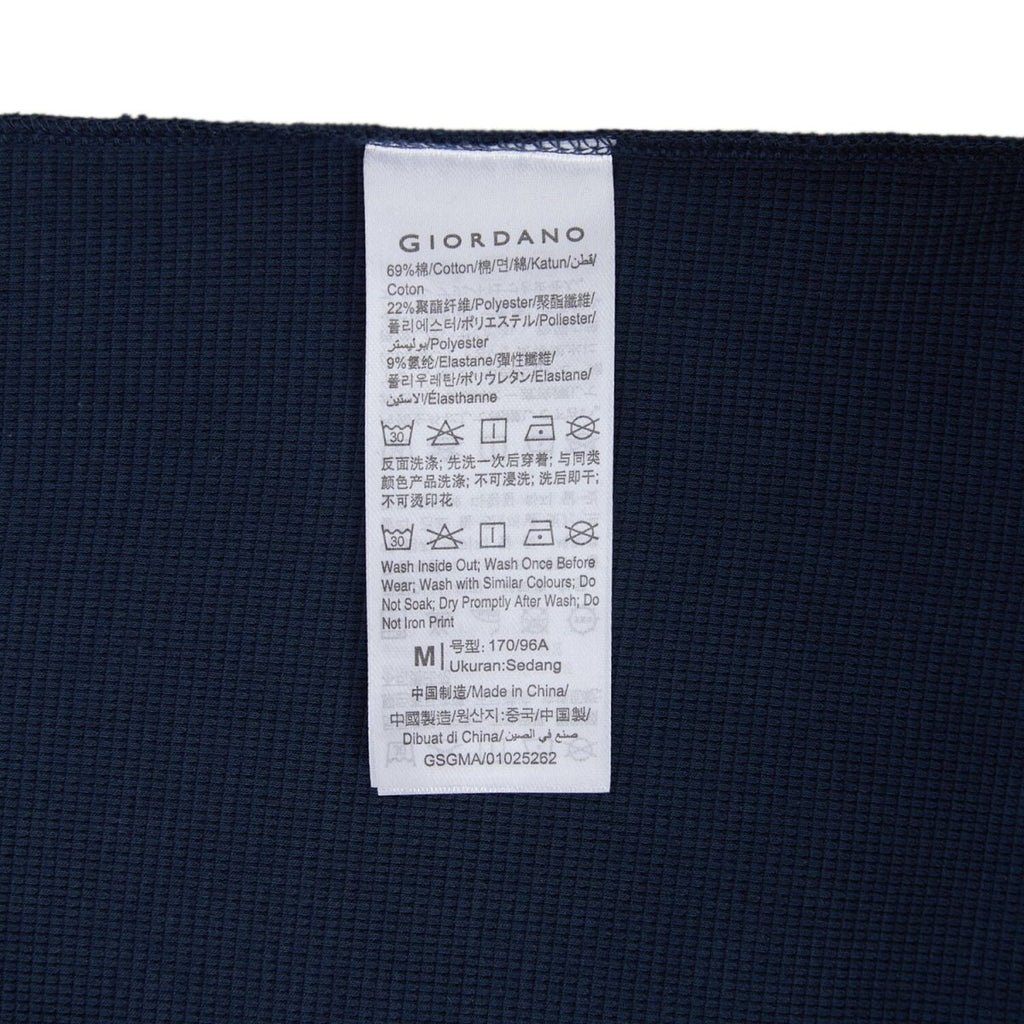 Men’S Slim Fit Waffle Knit Crew Neck Tee S - Shop Giordano