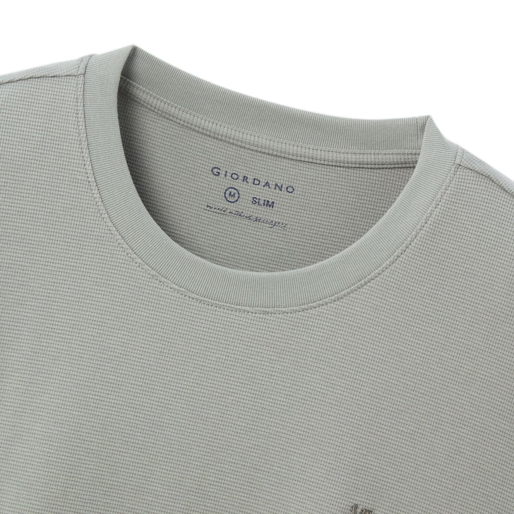 Men’S Slim Fit Waffle Knit Crew Neck Tee S - Shop Giordano