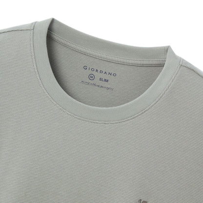 Men’S Slim Fit Waffle Knit Crew Neck Tee - Giordano