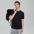 Men’S Slim Henley Short - Sleeve Button Front Tee S - Shop Giordano