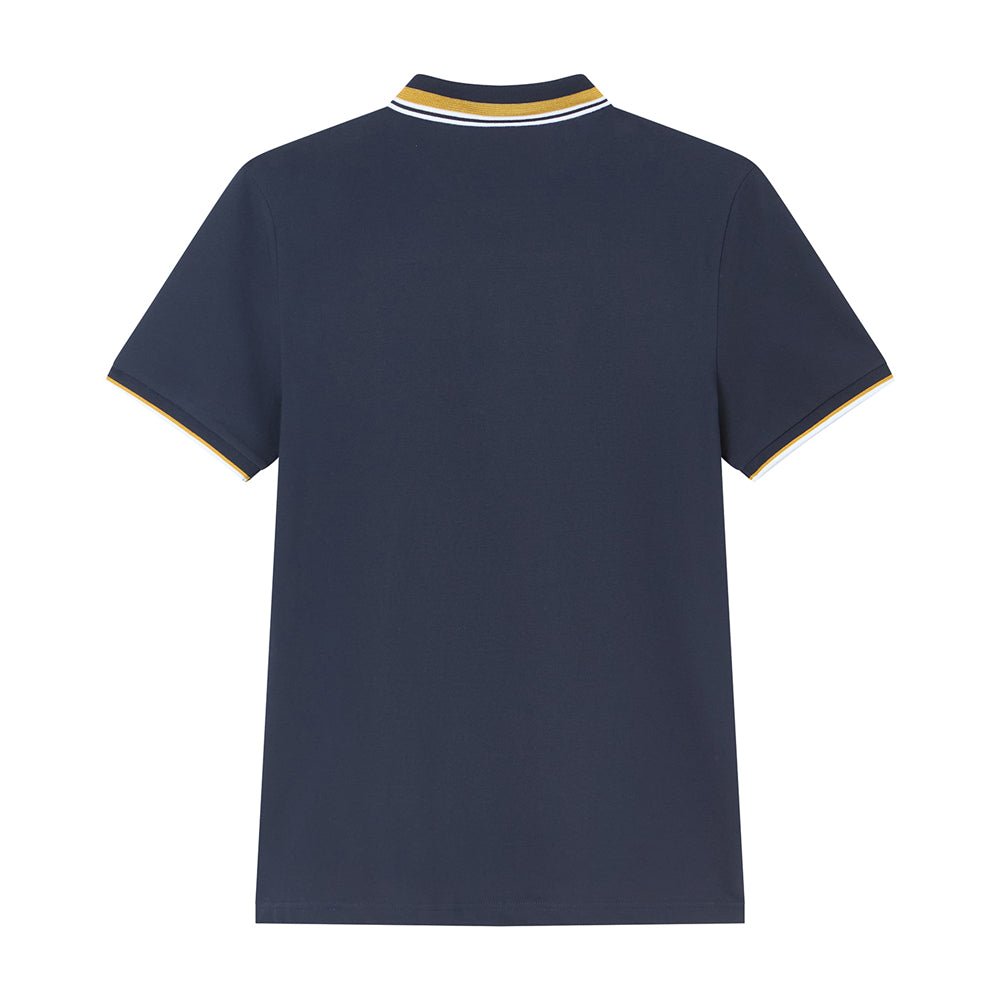 Men’S Slim Pique Polo With Contrast Collar & Signature Embroidery S - Shop Giordano