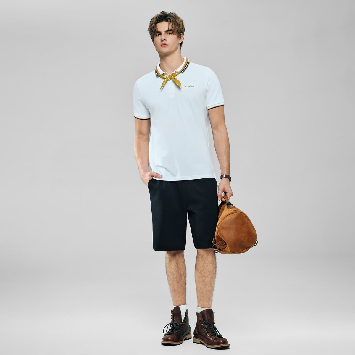 Men’S Slim Pique Polo With Contrast Collar & Signature Embroidery S - Shop Giordano