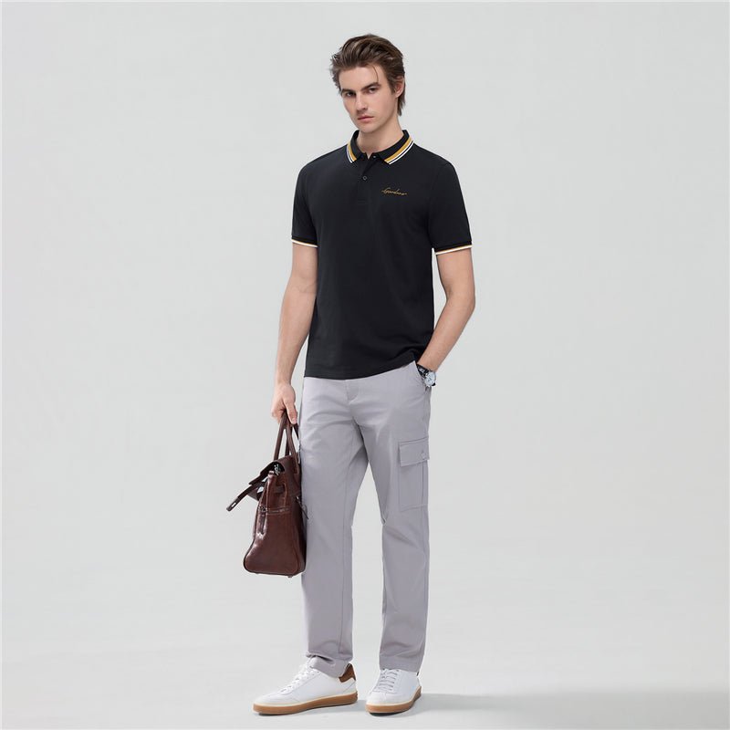 Men’S Slim Pique Polo With Contrast Collar & Signature Embroidery S - Shop Giordano
