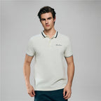 Men’S Slim Pique Polo With Flat Knit Collar & Embroidery S - Shop Giordano