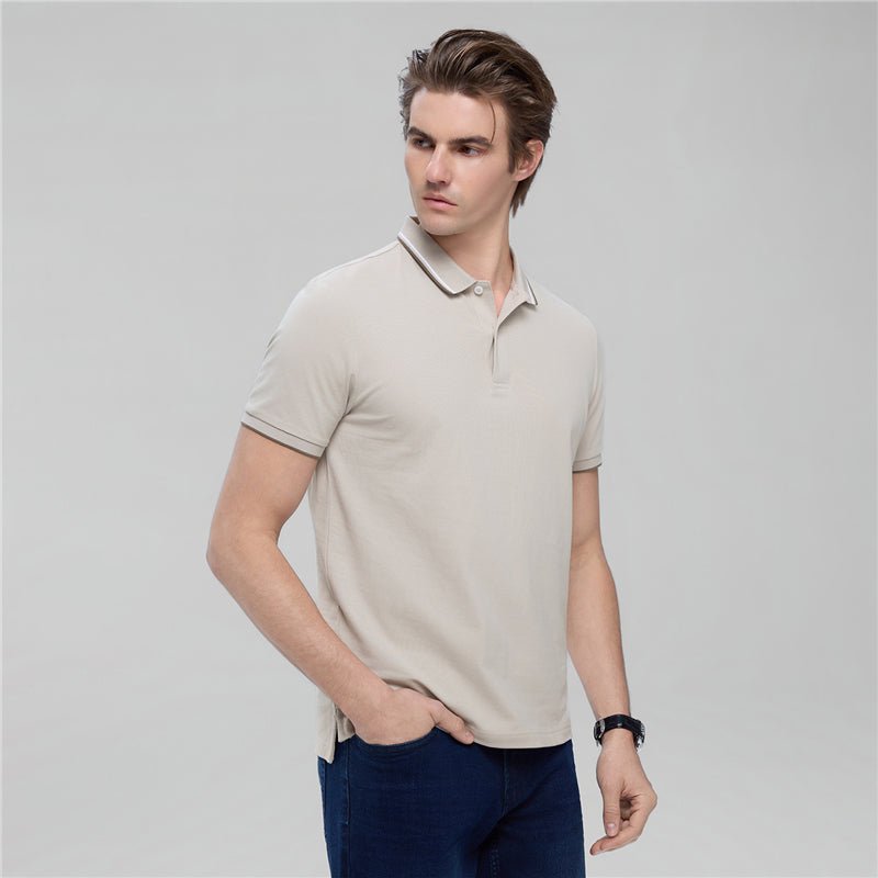 Men’S Slim Pique Solid Polo With Flat Knit Collar S - Shop Giordano