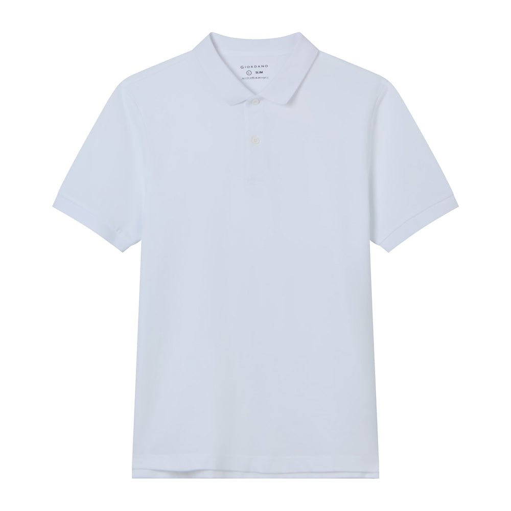 Men’S Slim Solid Pique Polo With Flat Knit Collar & Soft Finish S - Shop Giordano