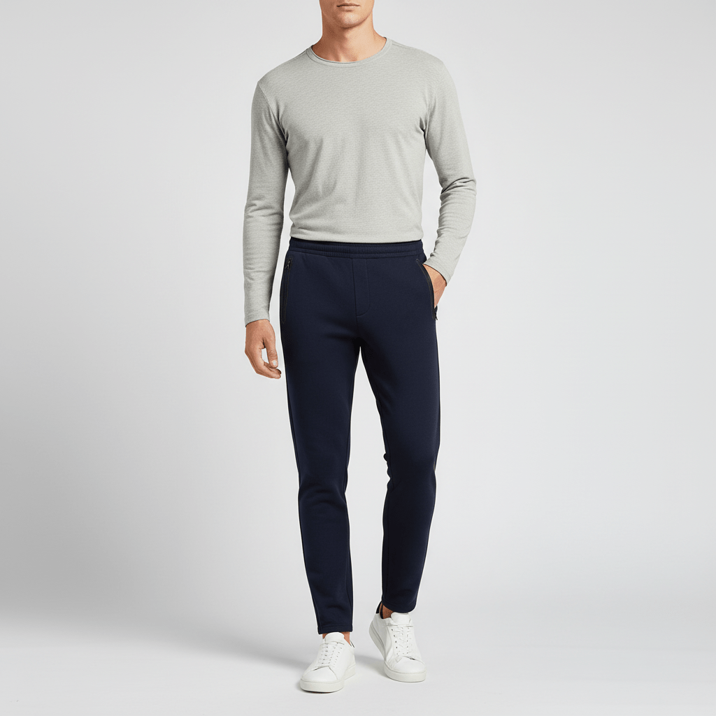 Men's Slim Taper Mid - Rise Cotton Blend Knit Jogger Pants S - Shop Giordano