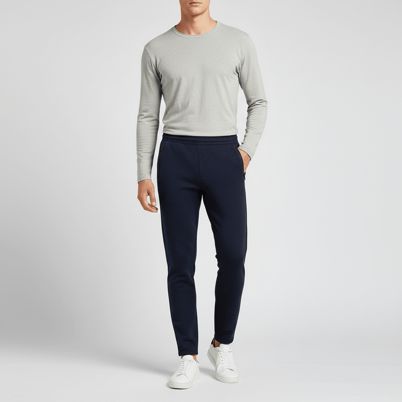 Men's Slim Taper Mid - Rise Cotton Blend Knit Jogger Pants S - Shop Giordano