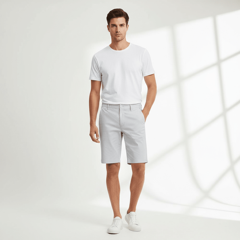 Men’S Slim Twill Bermuda Shorts With Stretch Waist 30 - Shop Giordano