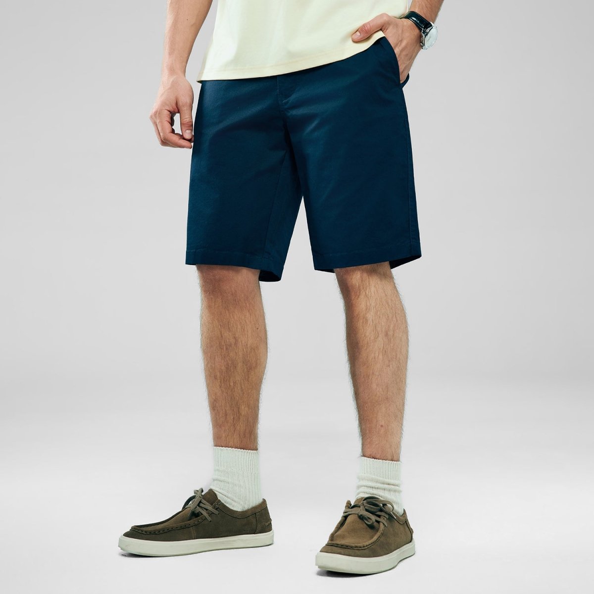 Giordano Men's Slim Twill Bermuda Shorts With Stretch Waist - first_variant_option_2 Premium Shorts for Giordano