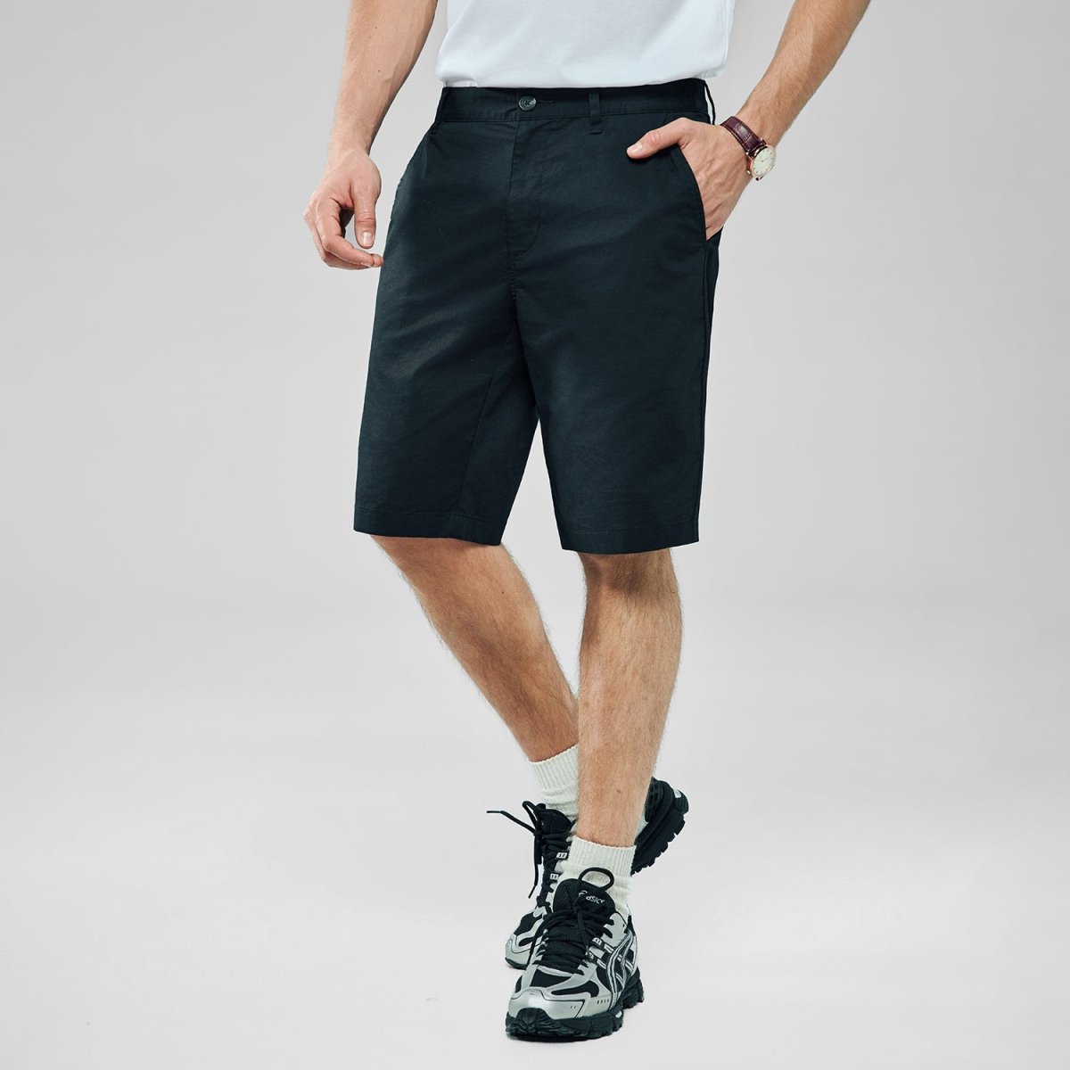 Giordano Men's Slim Twill Bermuda Shorts With Stretch Waist - first_variant_option_2 Premium Shorts for Giordano