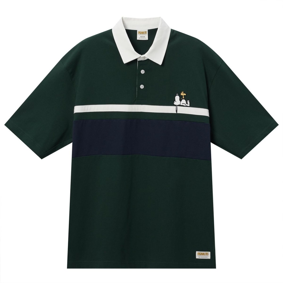 Men's Snoopy Bold Polo: Relaxed Fit, 100% Cotton Comfort - Giordano